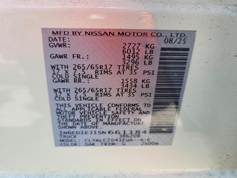 2025 NISSAN FRONTIER SV 13