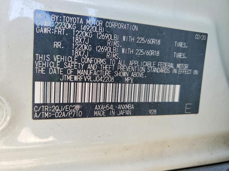 2020 TOYOTA RAV4 XSE 13