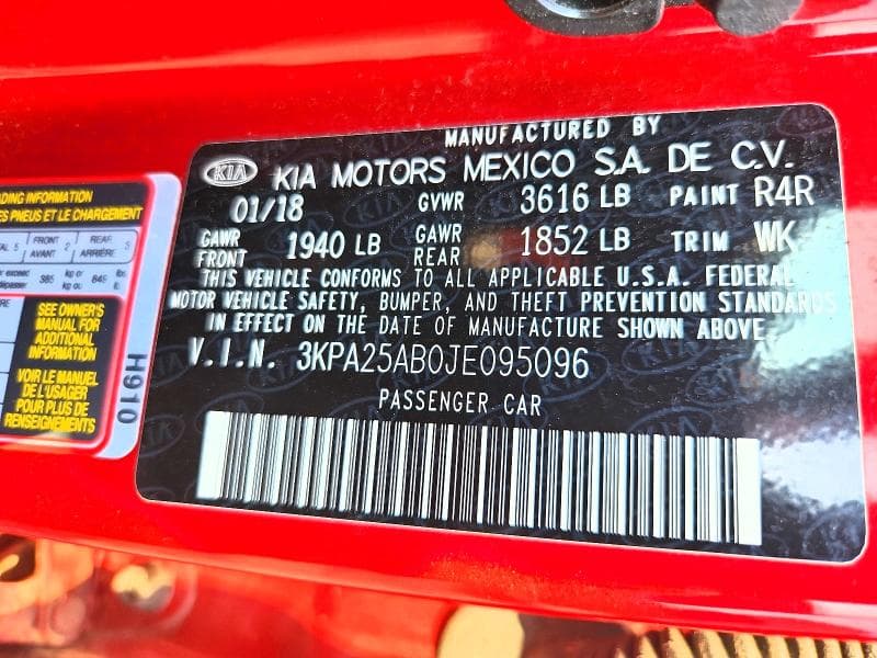 2018 KIA RIO 5-DOOR S 13