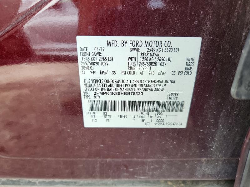 2017 FORD EDGE TITANIUM 13