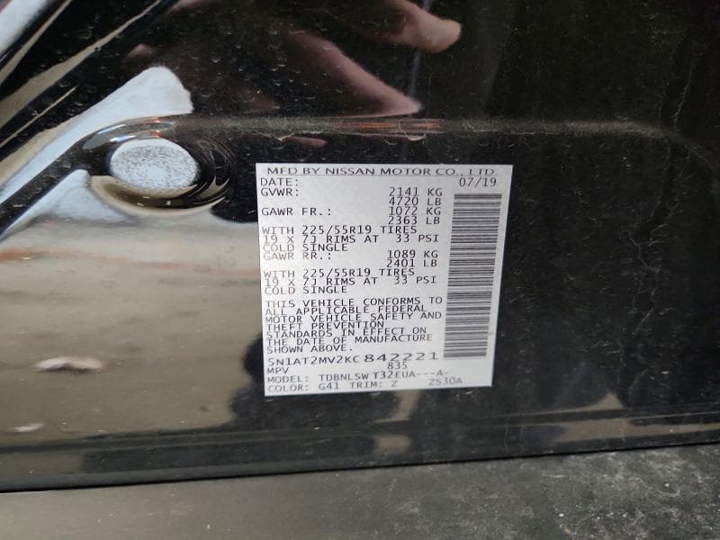 2019 NISSAN ROGUE SL 13