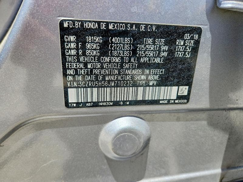 2018 HONDA HR-V EX 12