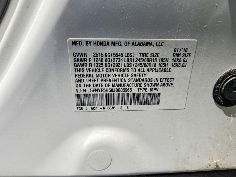 2018 HONDA PILOT EXL 14