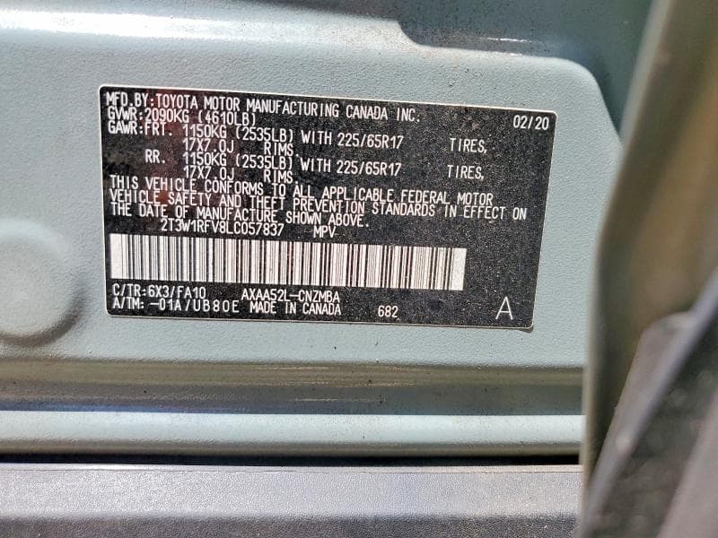 2020 TOYOTA RAV4 XLE 13
