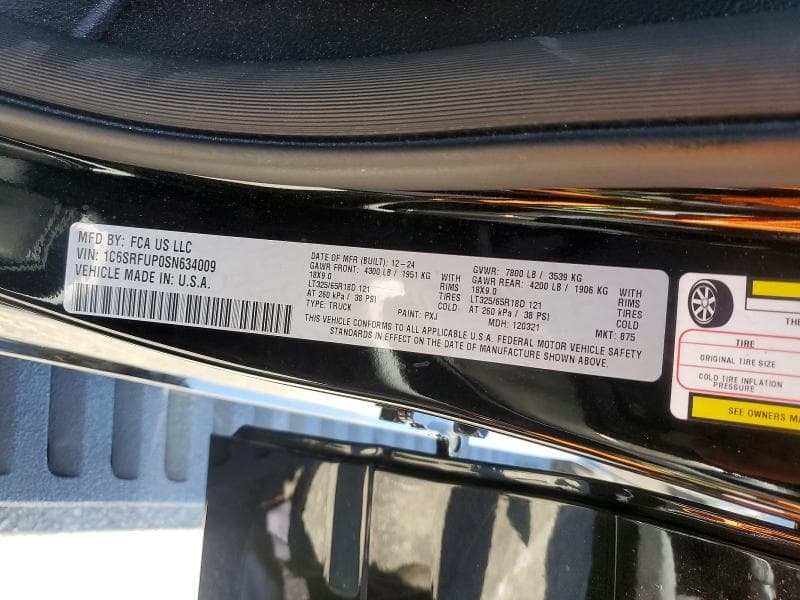 2025 RAM 1500 RHO 12