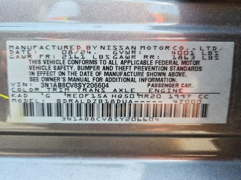 2025 NISSAN SENTRA SV 13