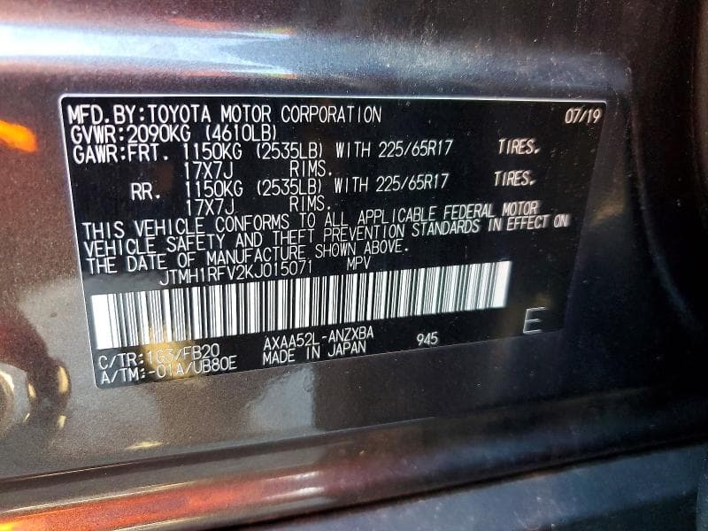 2019 TOYOTA RAV4 LE 13