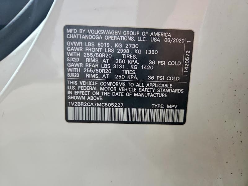 2021 VOLKSWAGEN ATLAS SEL 13