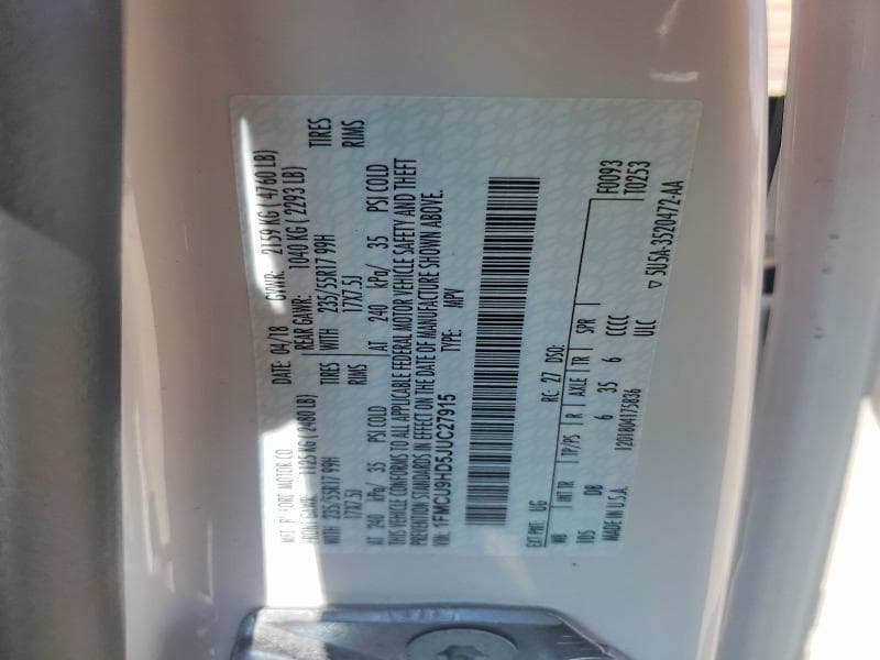 2018 FORD ESCAPE SEL 13