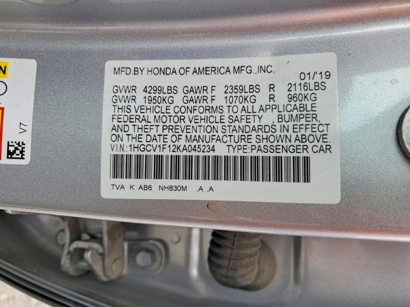 2019 HONDA ACCORD LX 12