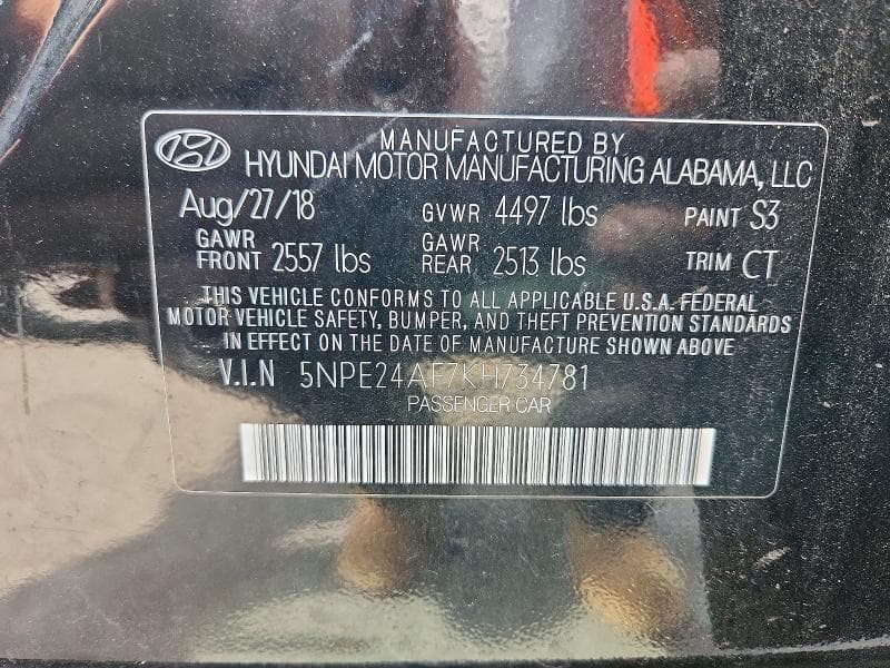 2019 HYUNDAI SONATA SE 12
