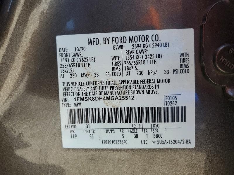 2021 FORD EXPLORER XLT 12