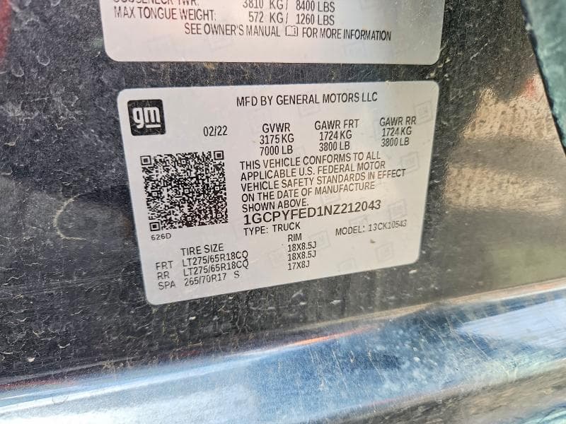 2022 CHEVROLET SILVERADO LTD K1500 LT TRAIL BOSS 12