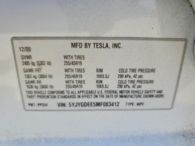 2021 TESLA MODEL Y 12