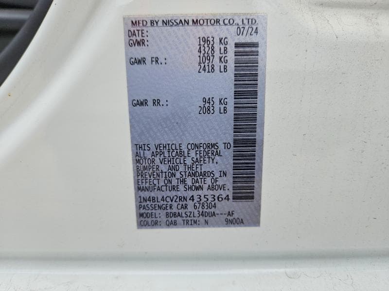 2024 NISSAN ALTIMA SR 13