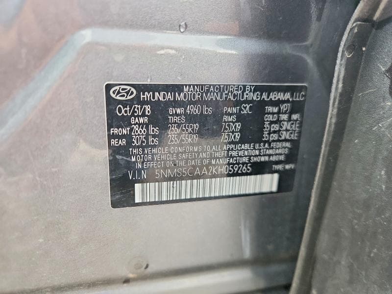 2019 HYUNDAI SANTA FE ULTIMATE 2.0T 13