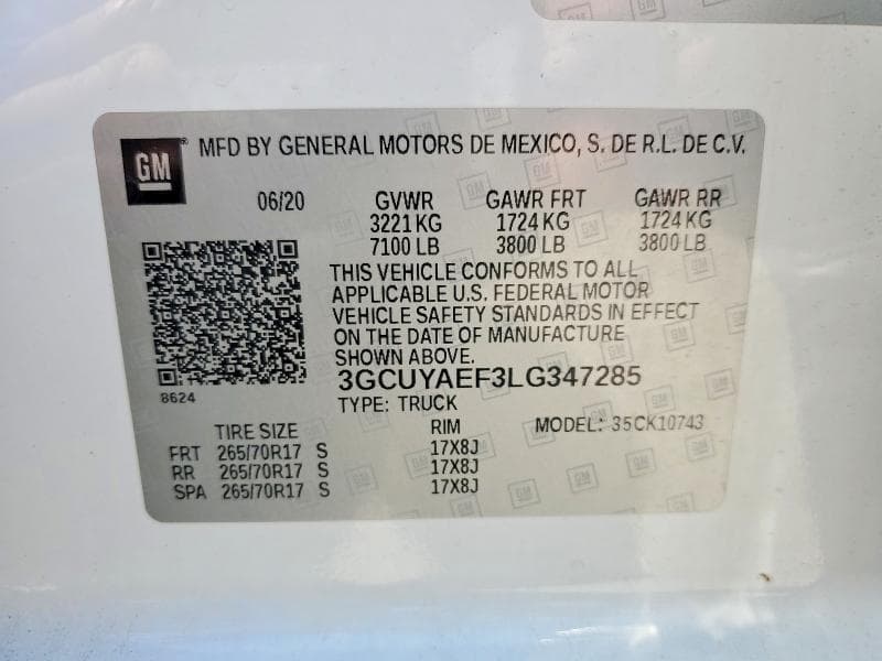 2020 CHEVROLET SILVERADO K1500 12