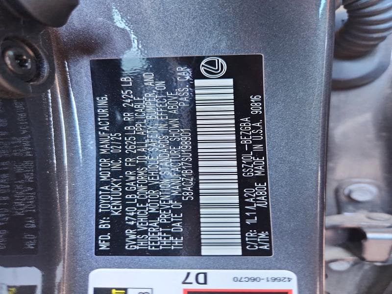 2025 LEXUS ES 350 BASE 12