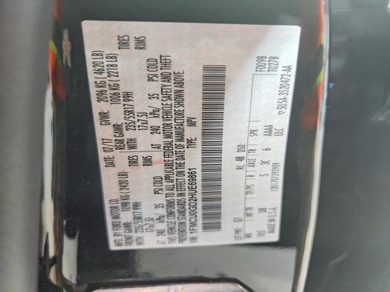 2017 FORD ESCAPE SE 13