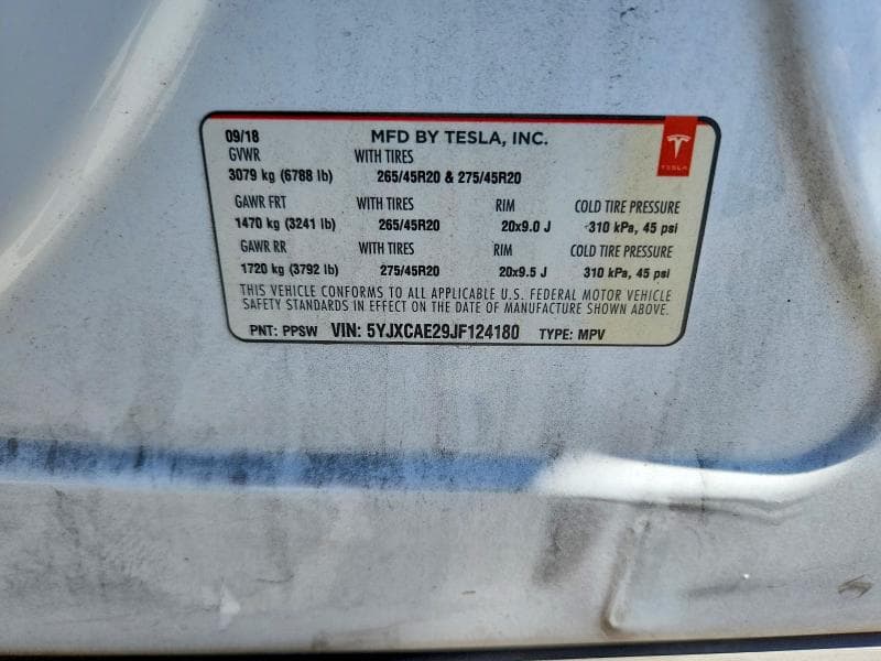 2018 TESLA MODEL X 12