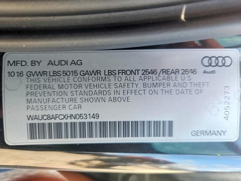 2017 AUDI A6 PREMIUM 12