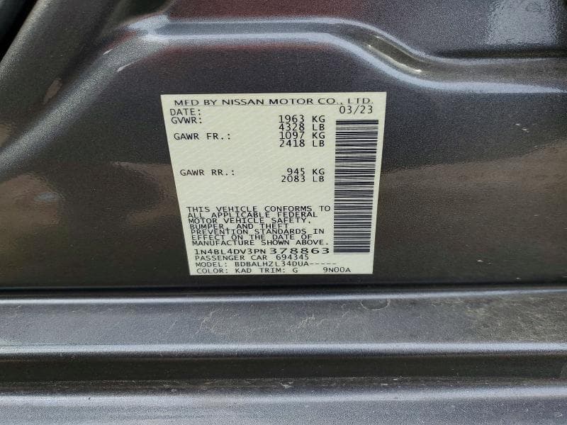 2023 NISSAN ALTIMA SV 12
