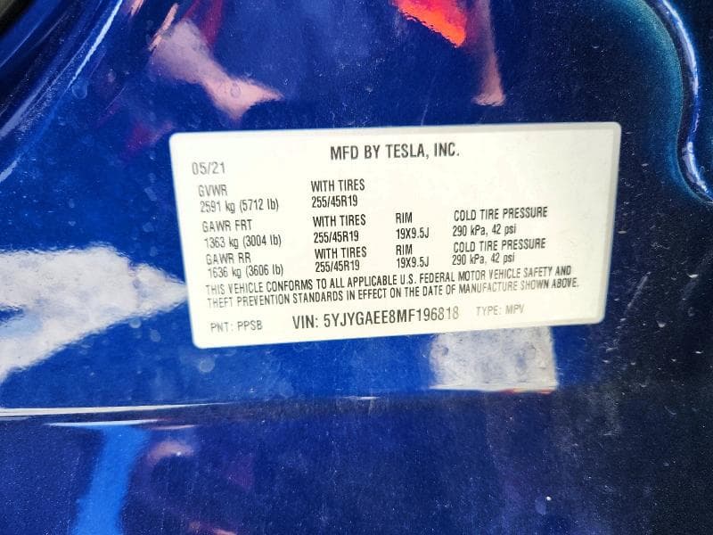 2021 TESLA MODEL Y 13