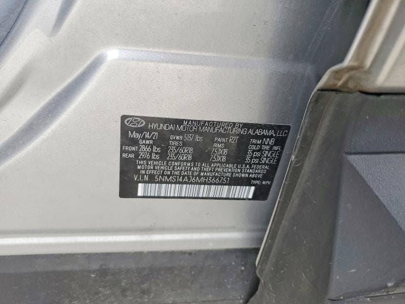 2021 HYUNDAI SANTA FE SE 12