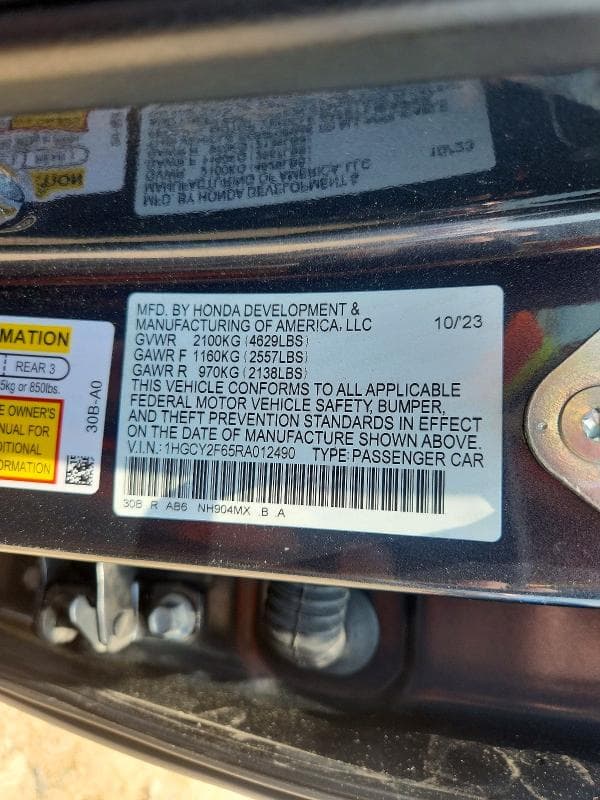 2024 HONDA ACCORD HYBRID EXL HYBRID EXL 12