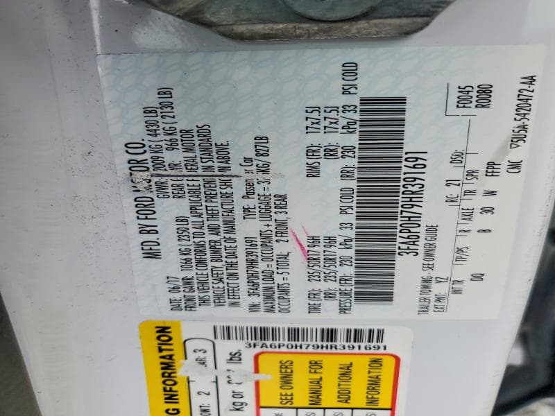 2017 FORD FUSION SE 12