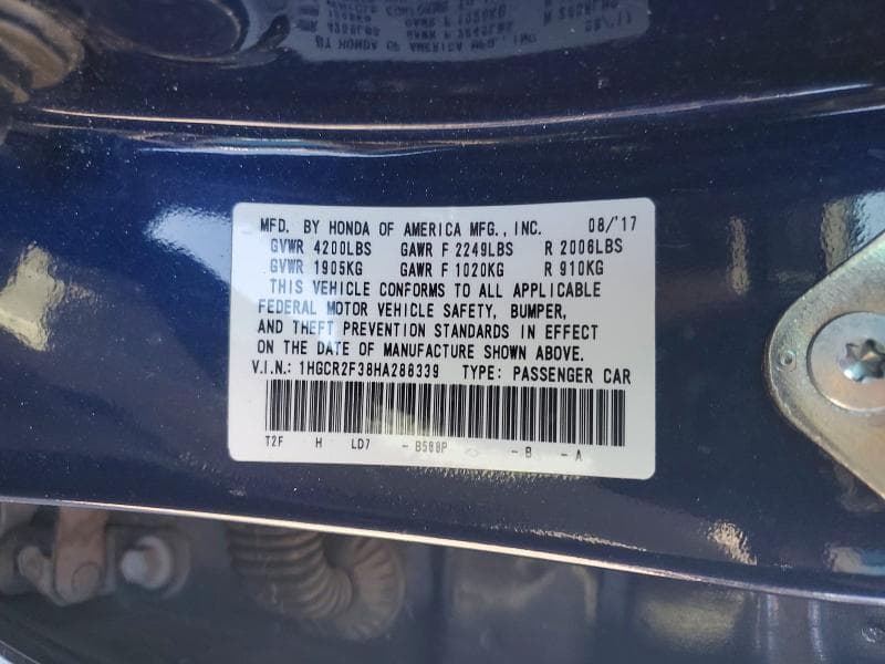2017 HONDA ACCORD LX 12