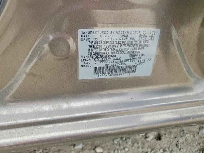 2017 NISSAN VERSA 1.6 SL 13