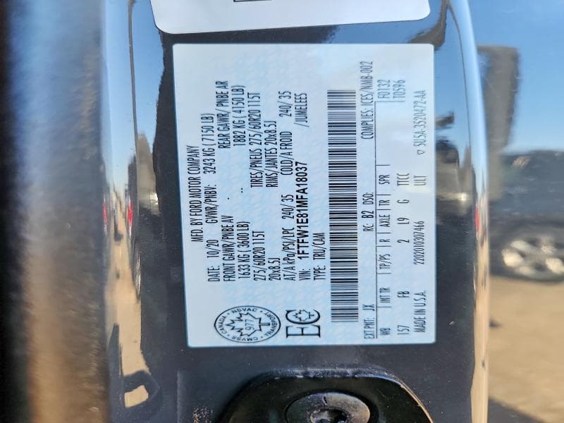 2021 FORD F150 SUPERCREW 12