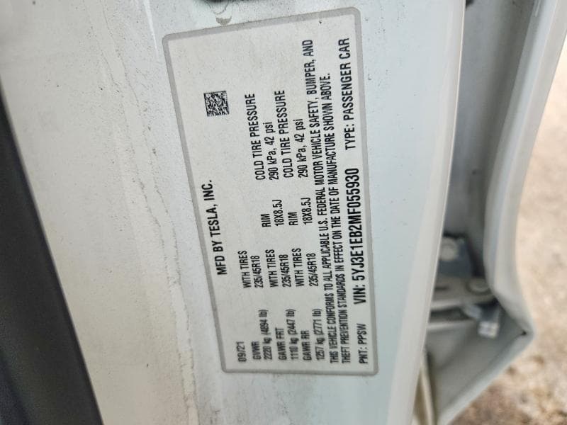 2021 TESLA MODEL 3 13