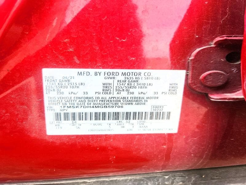 2021 FORD EXPLORER XLT 14