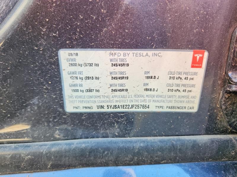 2018 TESLA MODEL S 13