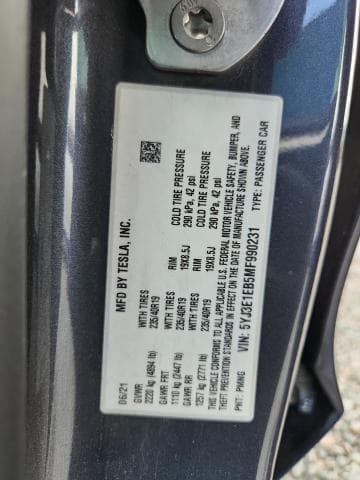 2021 TESLA MODEL 3 12