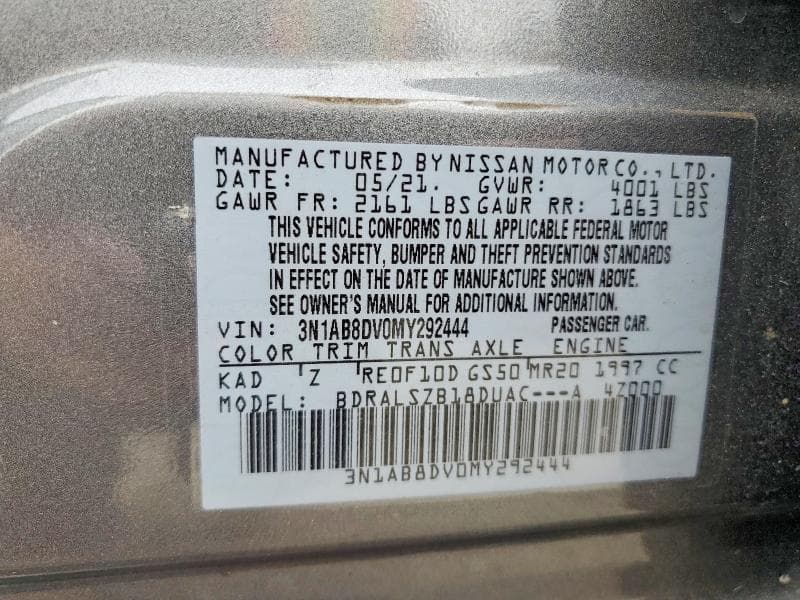 2021 NISSAN SENTRA SR 13
