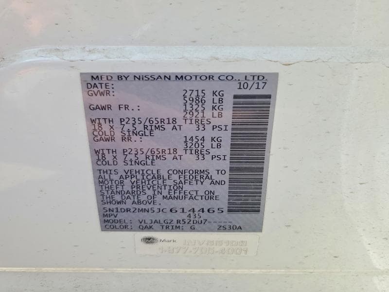 2018 NISSAN PATHFINDER SL SL 12