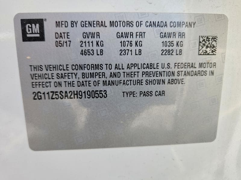 2017 CHEVROLET IMPALA LS 12