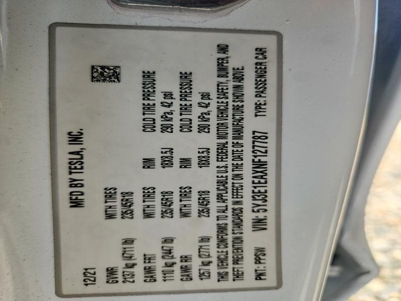 2022 TESLA MODEL 3 13