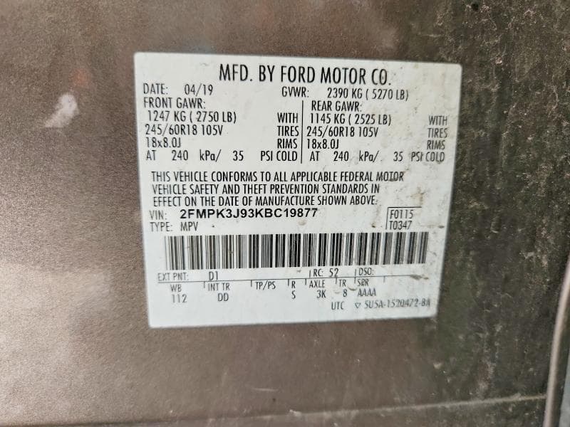 2019 FORD EDGE SEL 13
