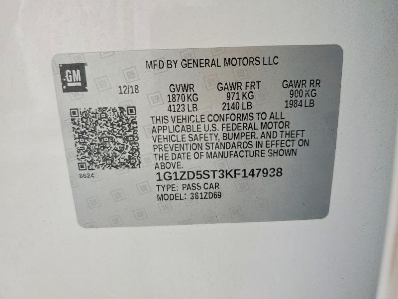 2019 CHEVROLET MALIBU LT 13