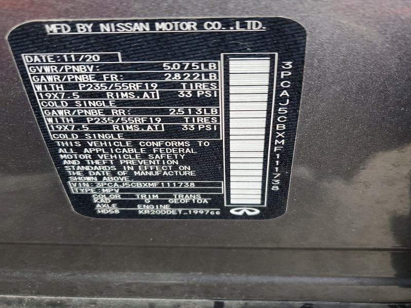 2021 INFINITI QX50 ESSENTIAL 13
