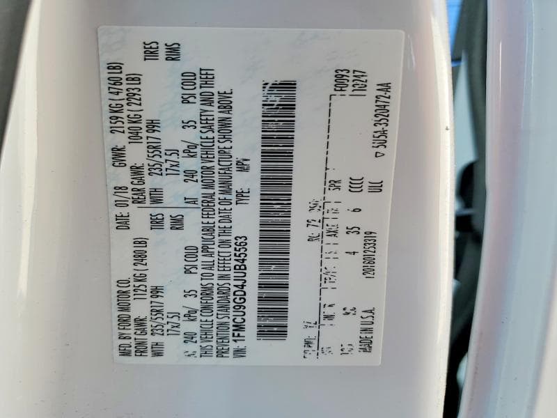 2018 FORD ESCAPE SE 13