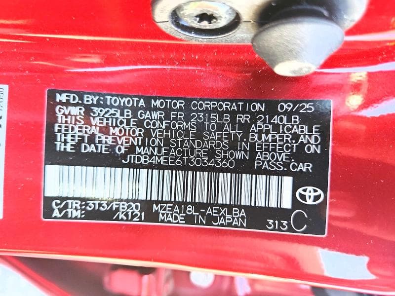 2026 TOYOTA COROLLA LE 12
