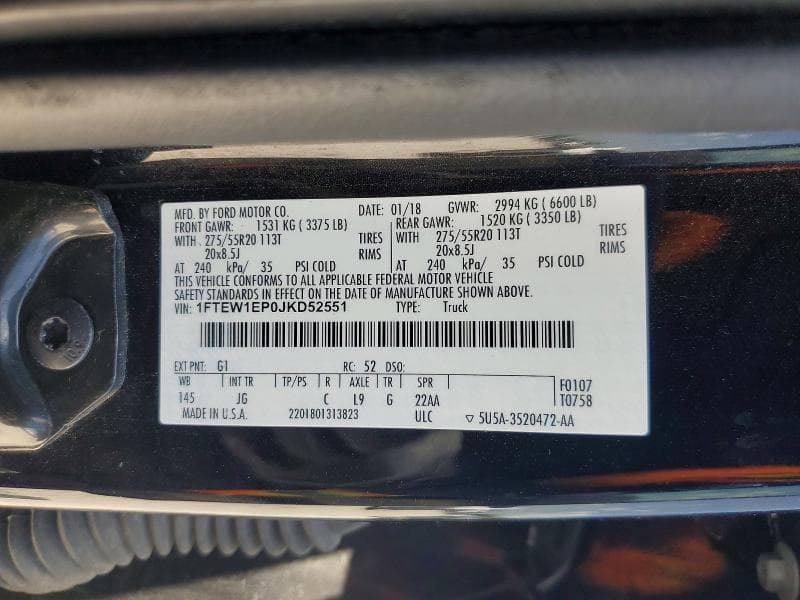 2018 FORD F150 SUPERCREW 12
