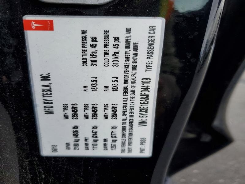 2018 TESLA MODEL 3 12