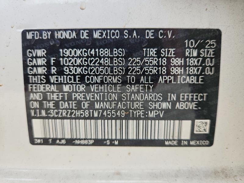 2026 HONDA HRV SPORT 13