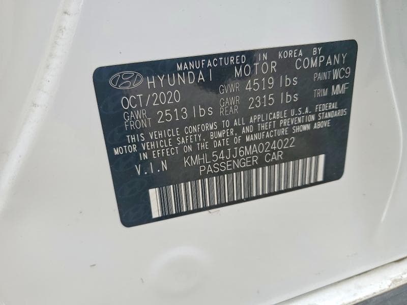 2021 HYUNDAI SONATA HYBRID LIMITED 12
